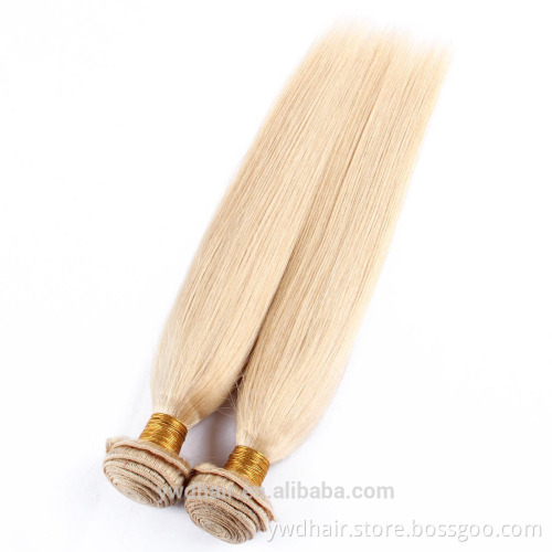 7A Silky Honey Blonde Brazilian Straight Hair 613 Remy Weave Bundles Human Hair